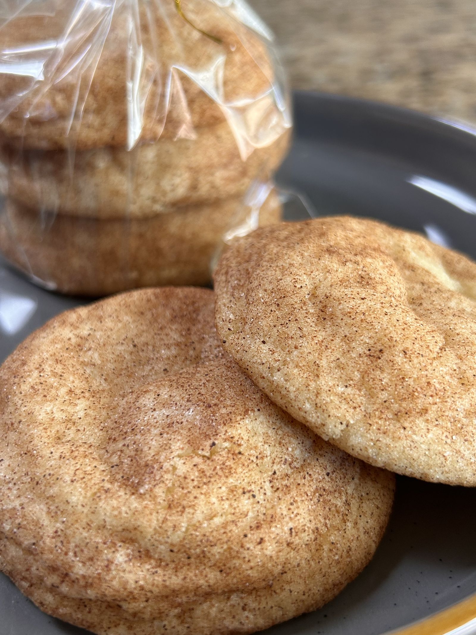 Snickerdoodles on a plate.